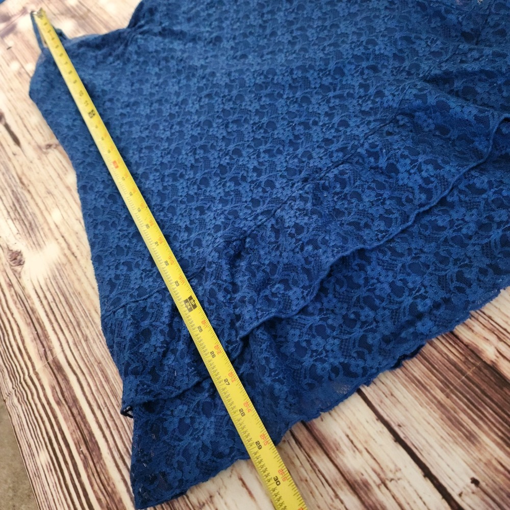Y2K Aeropostale Lace Babydoll Mini Dress Blue Slip SZ S Vintage Lingerie Fairy - Picture 12 of 14